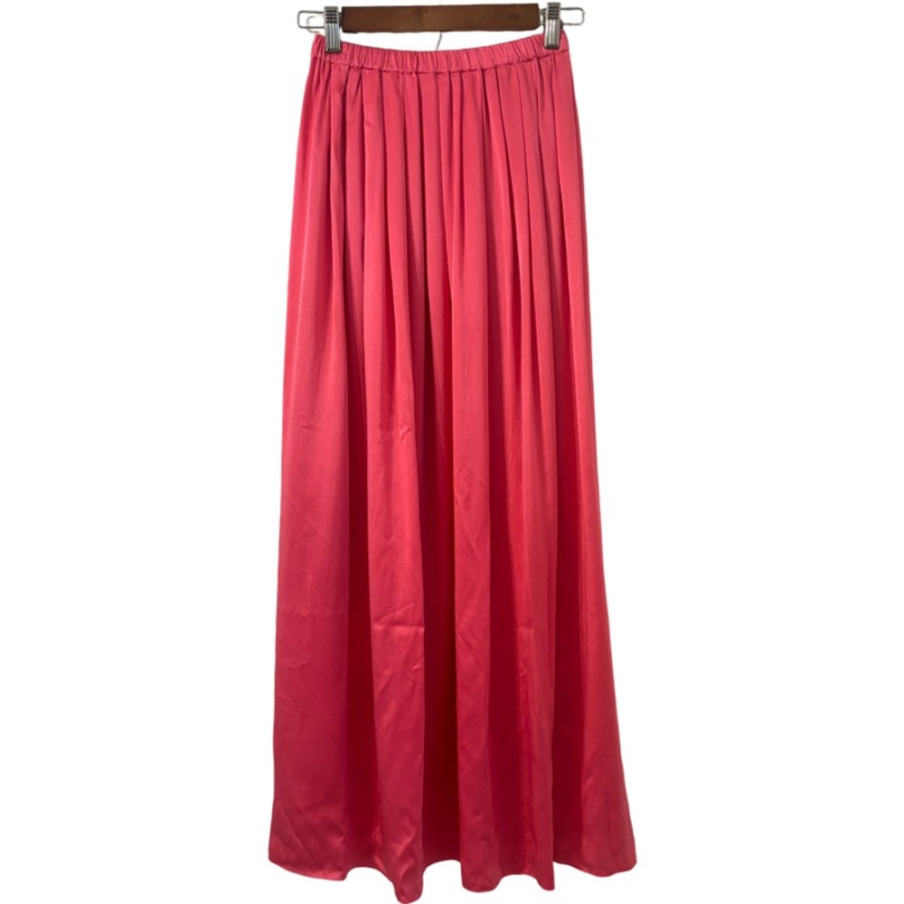 Sablyn Silk Midi Skirt Front Slit in Pink Size S - Picture 4 of 7